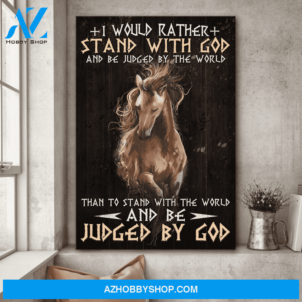 Jesus Portrait Canvas Wall Art - God Wall Art - I Would Rather Stand With God