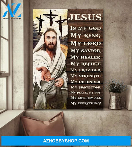 Jesus Portrait Canvas Wall Art - God Wall Art - Jesus Is My God - Jesus Is My Savior