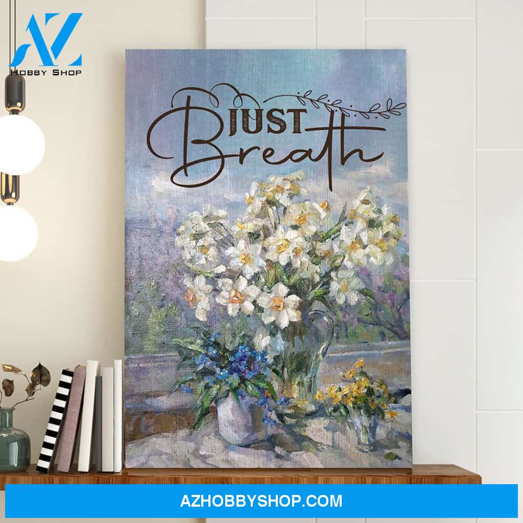 Jesus Portrait Canvas Wall Art - God Wall Art - Just Breath