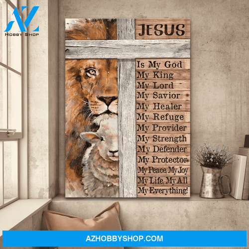 Jesus Portrait Canvas Wall Art - God Wall Art - Jesus - Lion And Lamb - Jesus Is My Everything