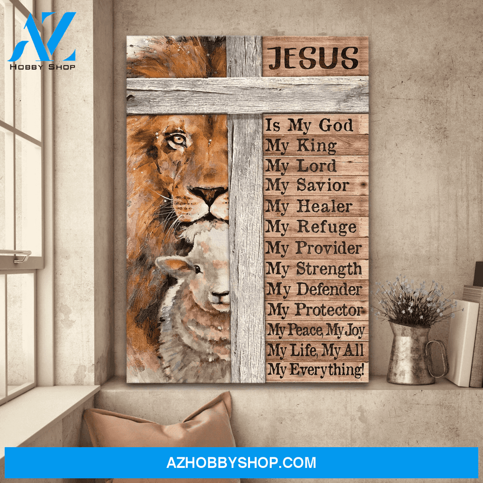 Jesus Portrait Canvas Wall Art - God Wall Art - Jesus - Lion And Lamb - Jesus Is My Everything