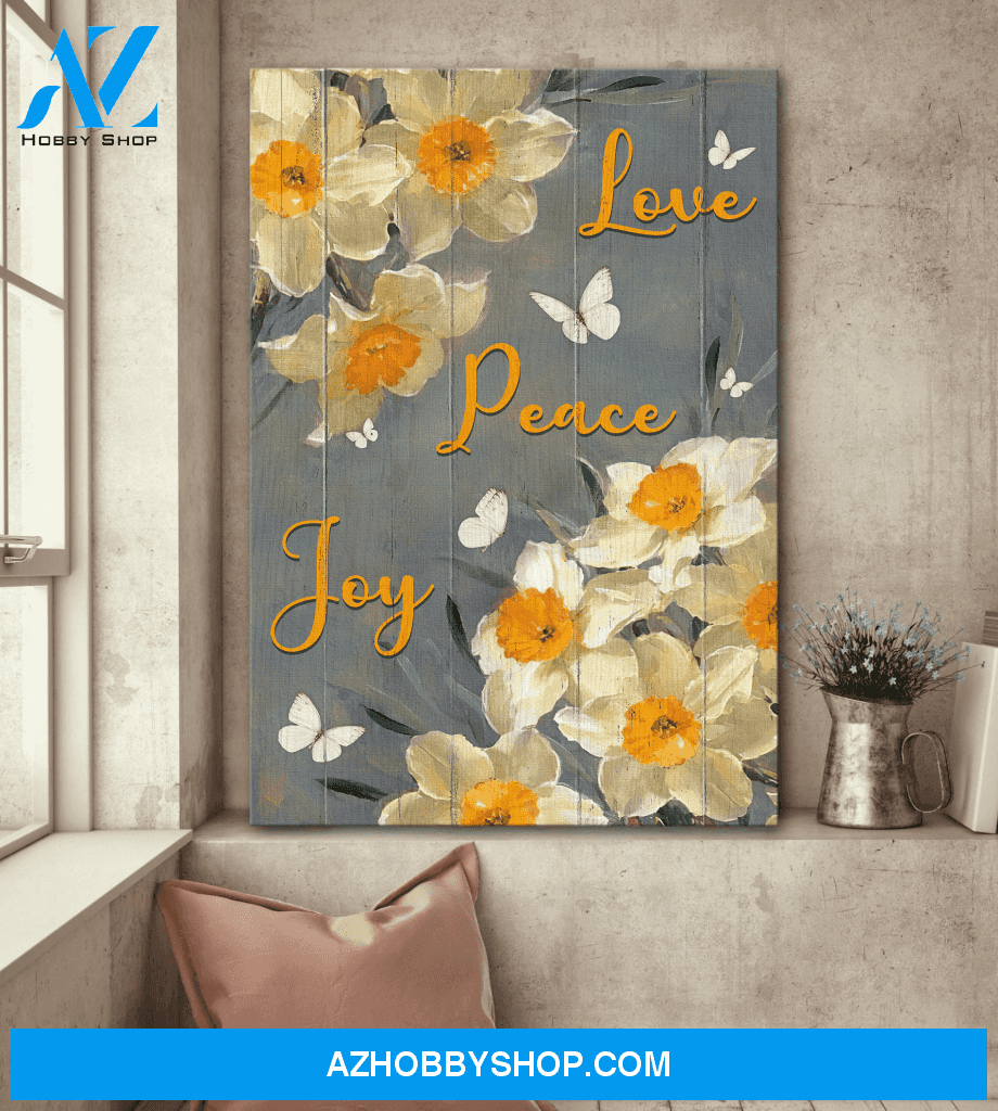 Jesus Portrait Canvas Wall Art - God Wall Art -Love, Peach, Joy