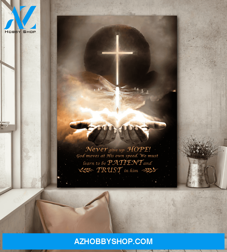 Jesus Portrait Canvas Wall Art - Jesus Wall Art - Never Give Up Hope