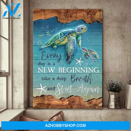 Jesus Portrait Canvas Wall Art - Turtle Canvas Wall Art - Turtle painting, Under the ocean, Everyday is a new beginning