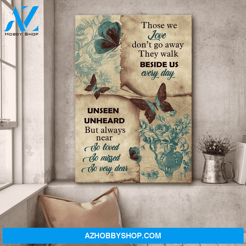 Jesus Portrait Canvas Wall Art - God Wall Art - Vintage Flower Vase, Those We Love Don't Go Away