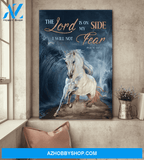 Jesus Portrait Canvas Wall Art - God Wall Art - White Horse Painting, The Lord Is On My Side