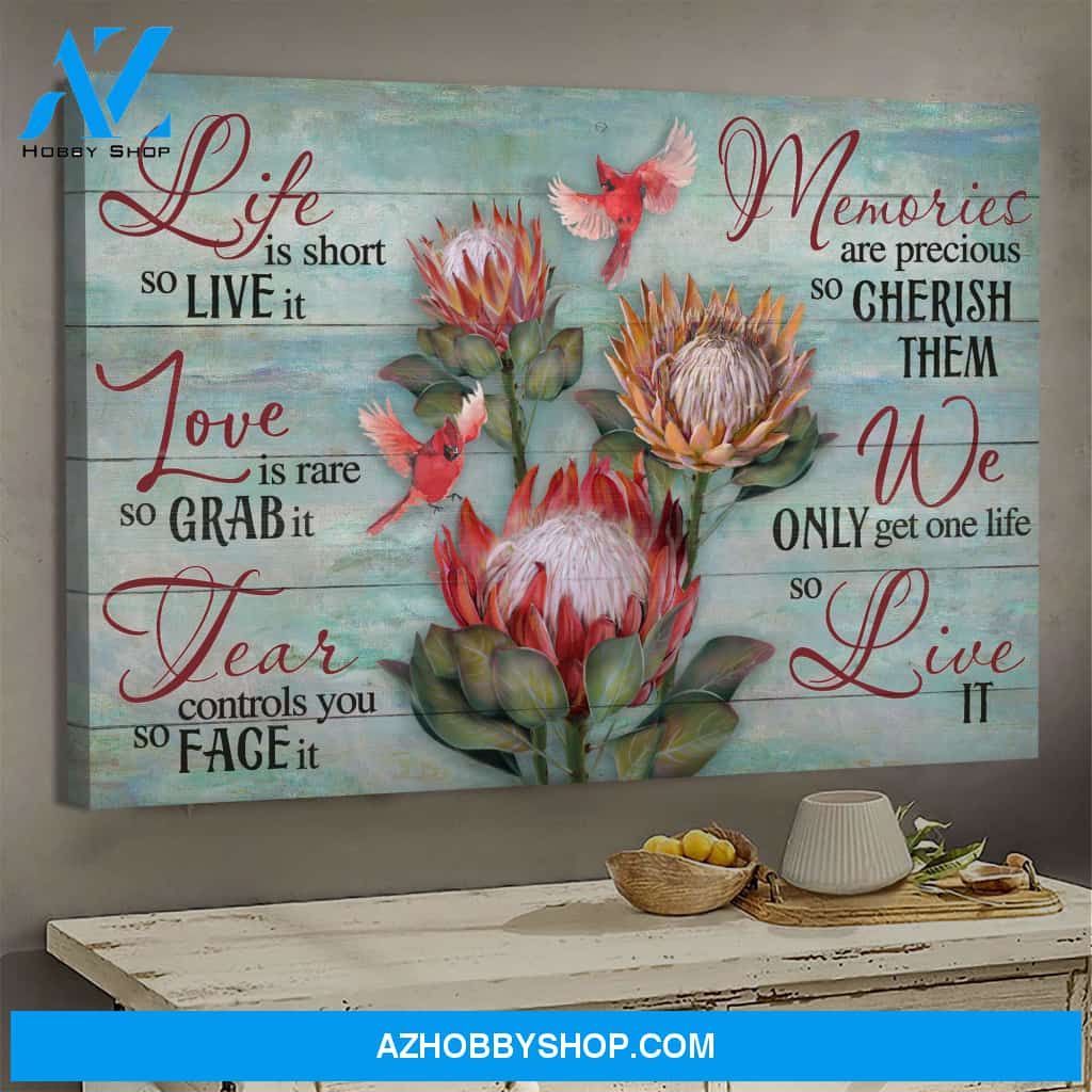 Jesus - Protea - we only get one life so live it - Landscape Canvas Prints, Wall Art