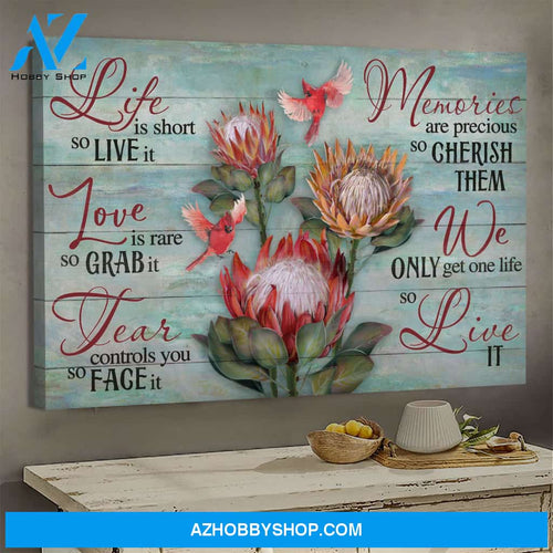 Jesus - Protea - we only get one life so live it - Landscape Canvas Prints, Wall Art