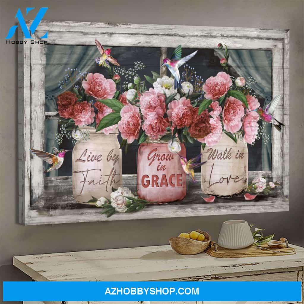 Jesus - Rose - Live by faith - Landscape Canvas Prints, Wall Art