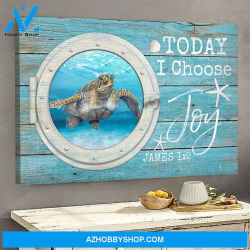 Jesus - Sea turtle - Today I choose joy - Landscape Canvas Prints, Wall Art