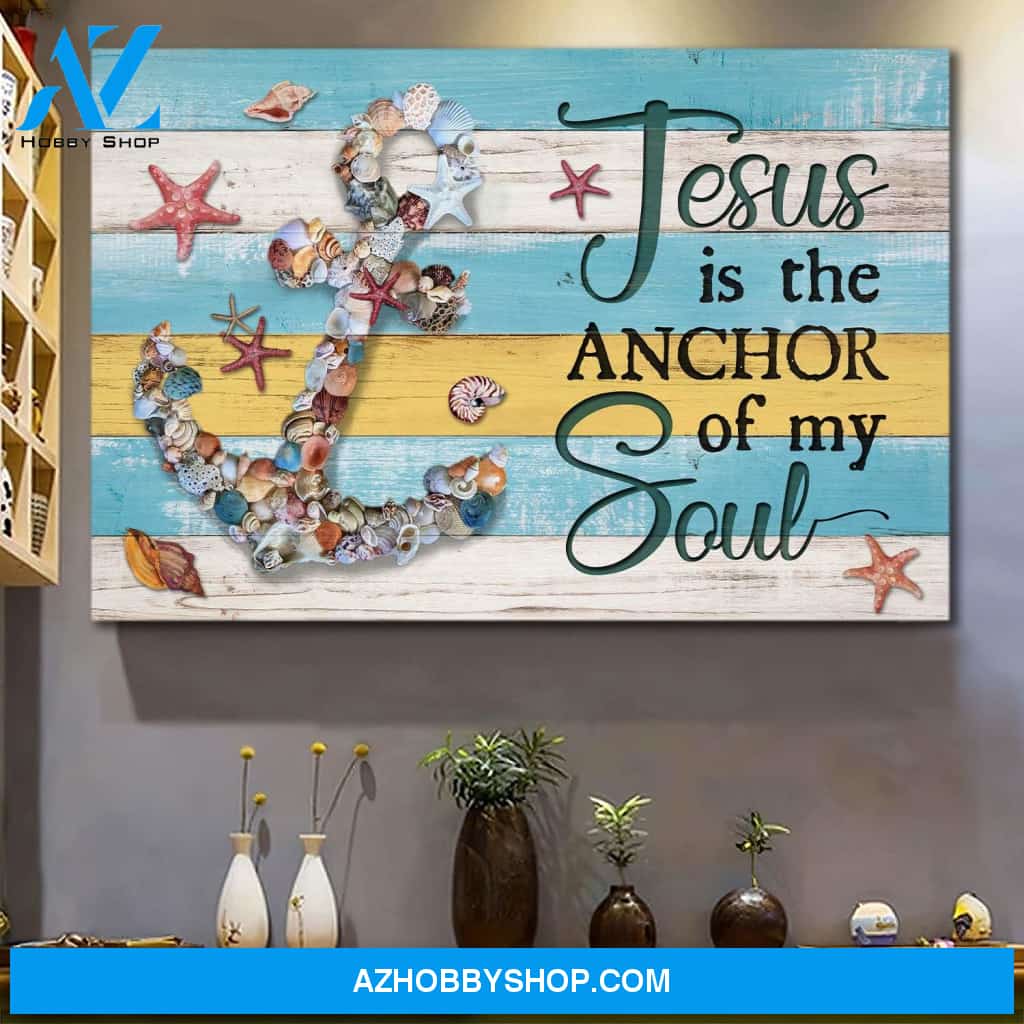 Jesus - Seashell anchor -Jesus is the anchor of my soul - Landscape Canvas Prints, Wall Art