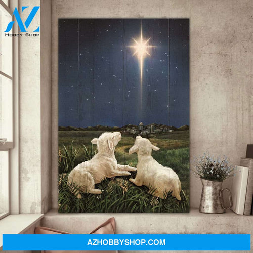 Jesus - Sheeps look at the light Portrait Canvas Prints, Wall Art