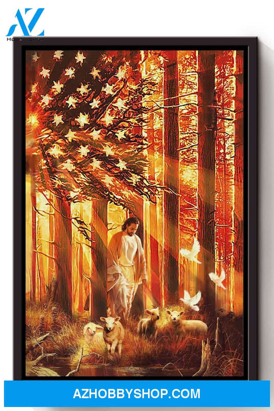 Jesus Steps Out From Sunlight Christian Wall Art Gift For Christmas Canvas And Poster, Wall Decor Visual Art