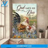 Jesus - Stunning chicken couple - God gave me you - Portrait Canvas Prints, Wall Art