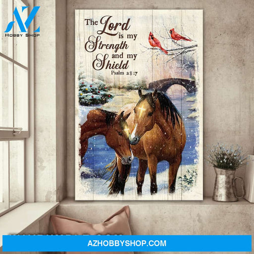 Jesus - Stunning horse - The Lord is my strength and my shield - Portrait Canvas Prints, Wall Art