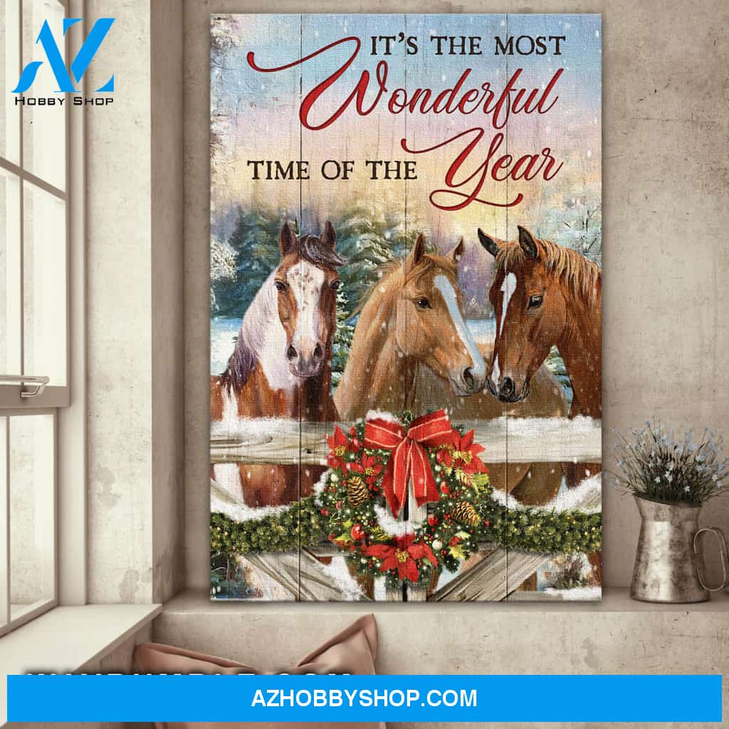 Jesus - Stunning horses - It's the most wonderful time of the year - Portrait Canvas Prints, Wall Art