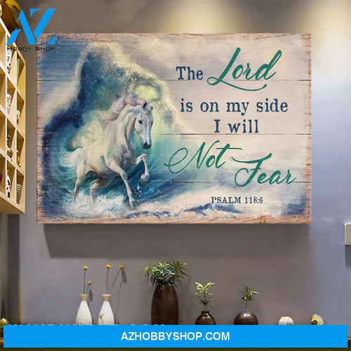 Jesus - Stunning white horse - The Lord is on my side I will not fear - Landscape Canvas Prints, Wall Art