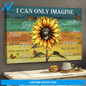 Jesus - Sunflower and butterfly - I can only imagine - Landscape Canvas Prints, Wall Art