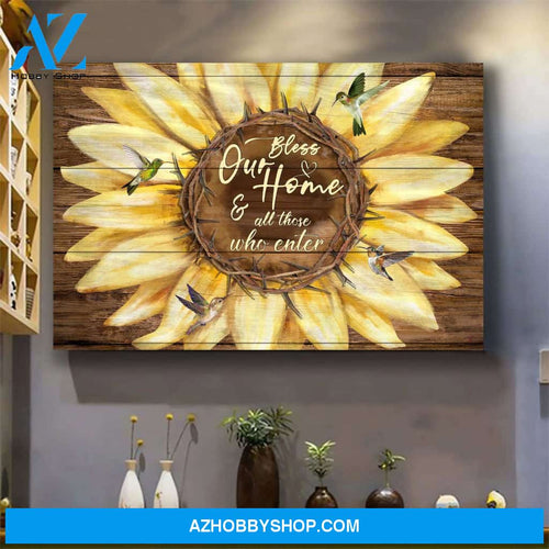 Jesus - Sunflower and Hummingbird - God says you are- Landscape Canvas Prints - Wall Art