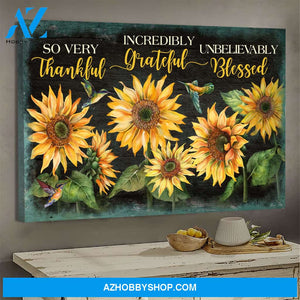 Jesus - Sunflower - Thankful, grateful, blesses - Landscape Canvas Prints, Wall Art