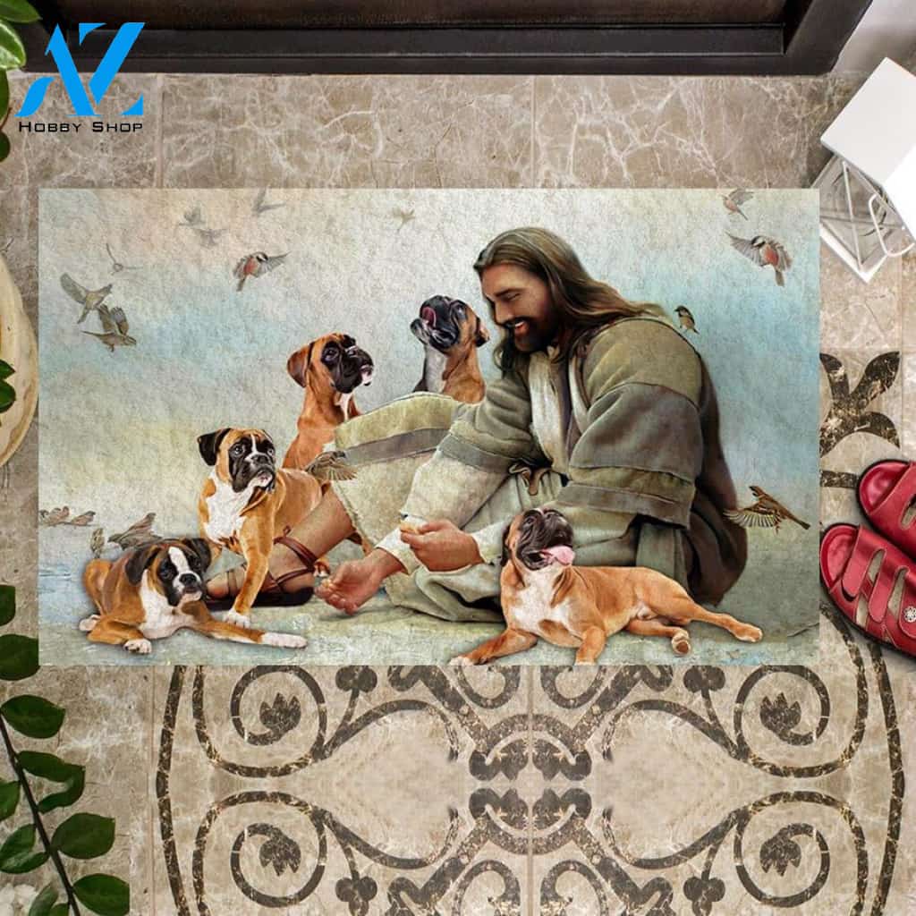 Jesus Surrounded By Boxers Doormat