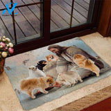 Jesus Surrounded By Pomeranians Doormat