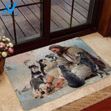Jesus Surrounded By Schnauzers Doormat
