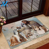 Jesus Surrounded By Shih Tzus Doormat