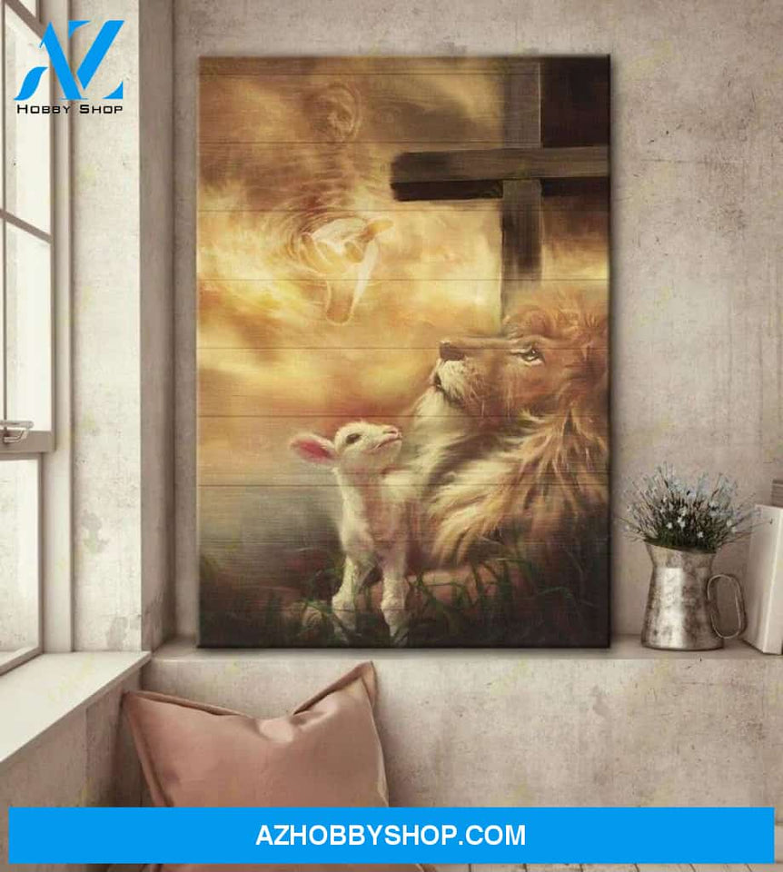 Jesus Take my hand lion and lamb Canvas And Poster, Wall Decor Visual Art