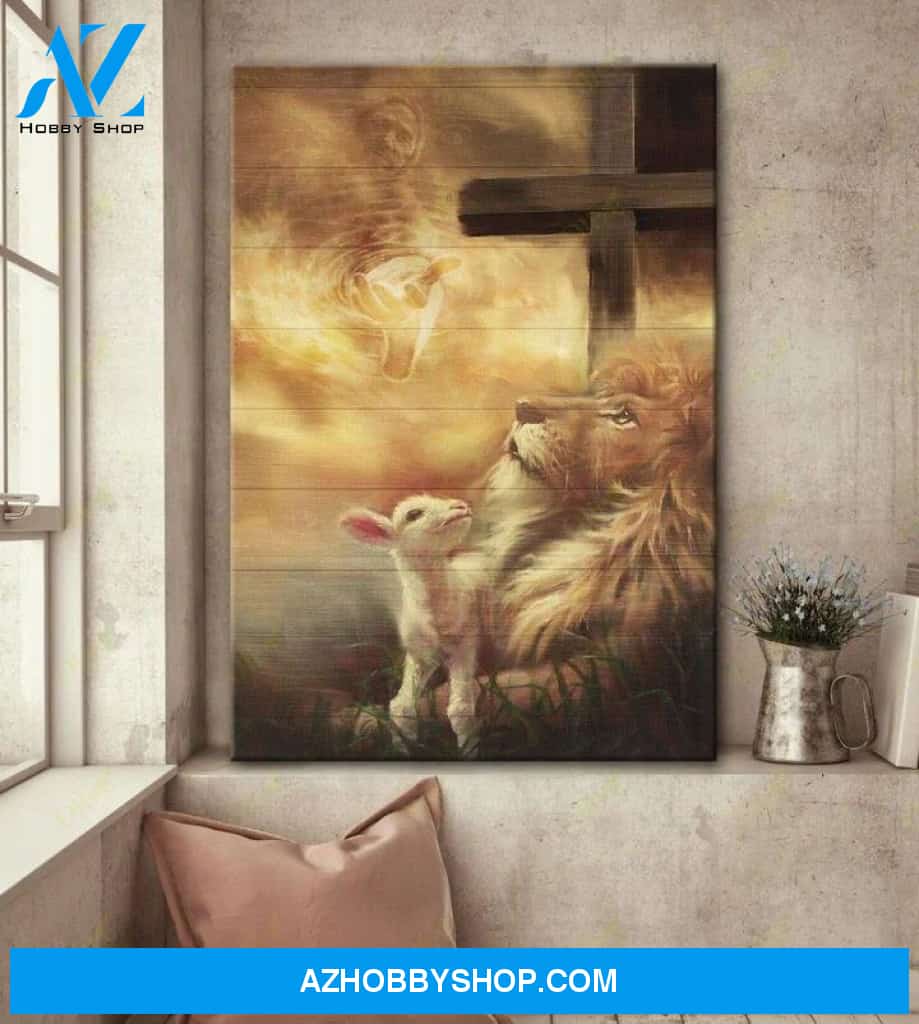Jesus Take my hand lion and lamb Canvas And Poster, Wall Decor Visual Art