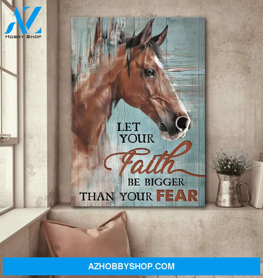 Jesus - The beautiful horse - Let your faith be bigger than your fear - Portrait Canvas Prints, Wall Art