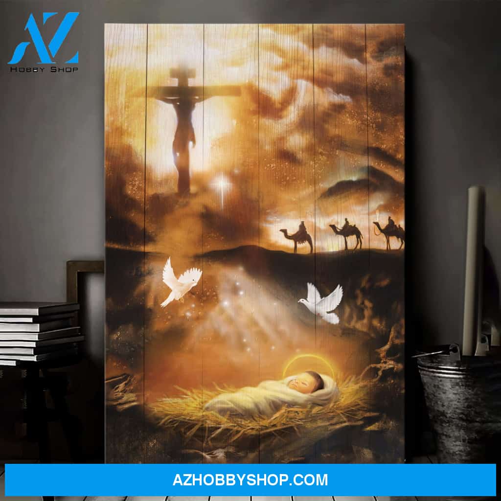 Jesus - The day he was born - Portrait Canvas Prints, Wall Art