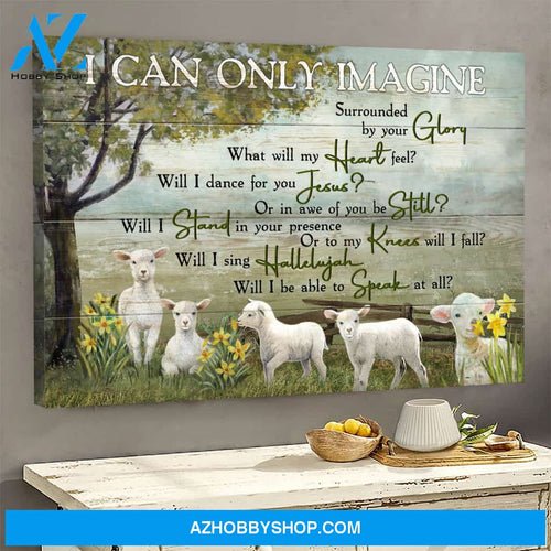Jesus - The Innocent Lambs - I can only imagine - Landscape Canvas Prints, Wall Art