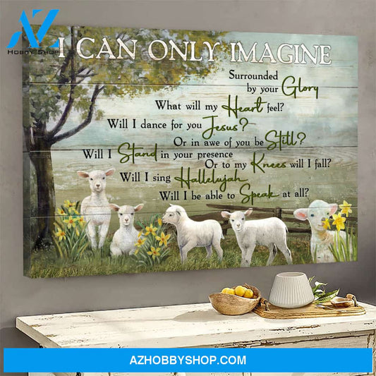 Jesus - The Innocent Lambs - I can only imagine - Landscape Canvas Prints, Wall Art