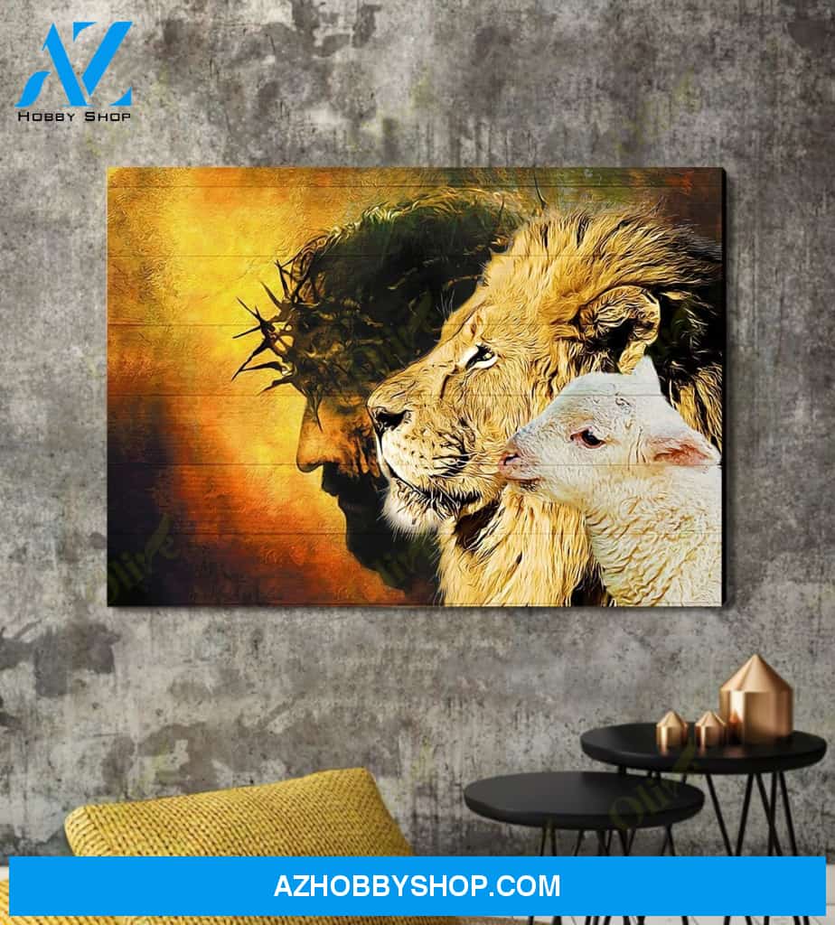 Jesus, The Lion And The Goat Easter Canvas And Poster, Wall Decor Visual Art, Wall Poster, My Poster Wall