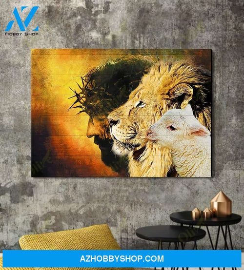 Jesus, The Lion And The Goat Easter Canvas And Poster, Wall Decor Visual Art, Wall Poster, My Poster Wall