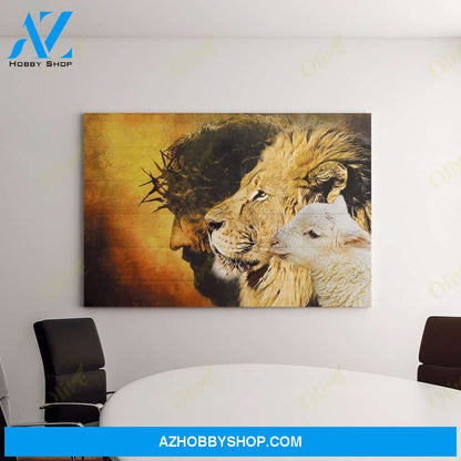 Jesus, The Lion And The Goat Easter Canvas And Poster, Wall Decor Visual Art, Wall Poster, My Poster Wall