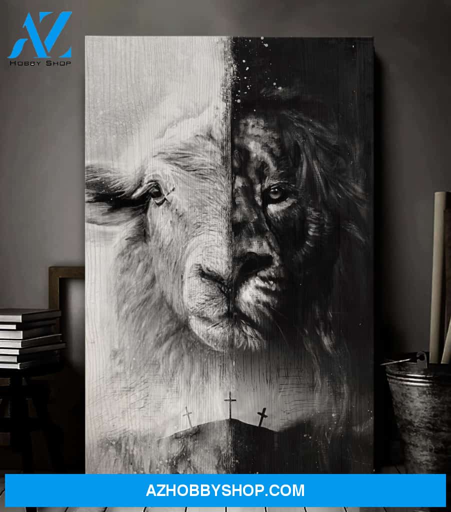 Jesus - The Lion and the Lamb - Portrait Canvas Prints, Wall Art