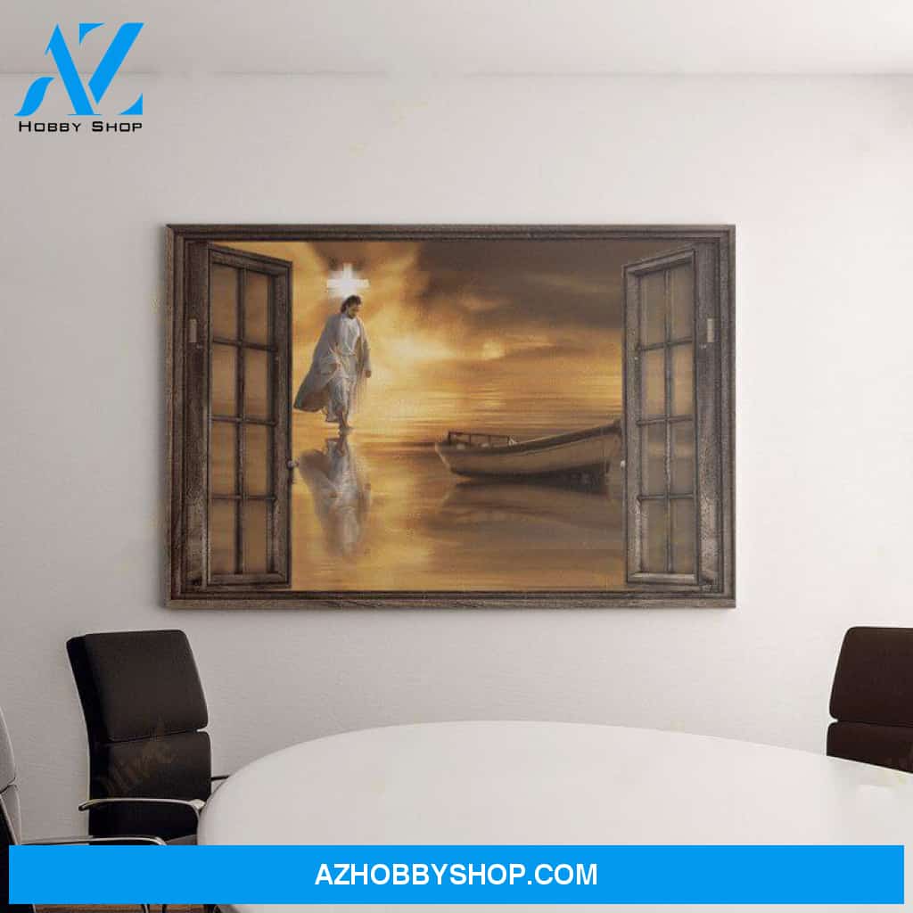 Jesus Through the windows Canvas And Poster, Wall Decor Visual Art