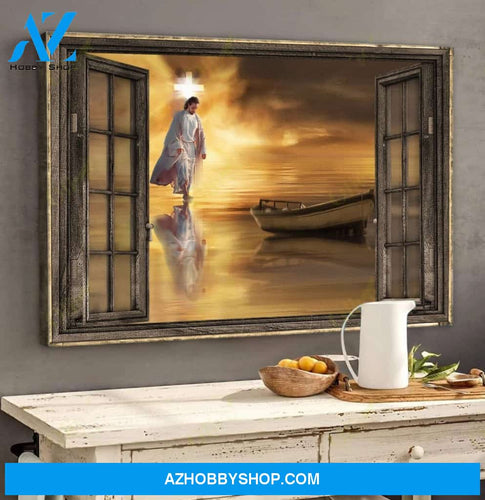 Jesus Through the windows Canvas And Poster, Wall Decor Visual Art