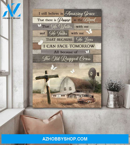 Jesus - Tranquil farm - I still believe in amazing grace - Portrait Canvas Prints, Wall Art