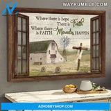 Jesus - Tranquil farm - Where there is faith miracles happen - Landscape Canvas Prints, Wall Art