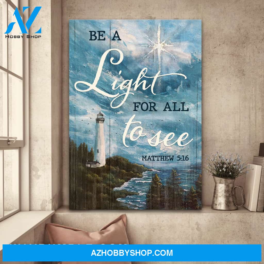Jesus - Tranquil Scenery - Be a light for all to see - Portrait Canvas Prints, Wall Art