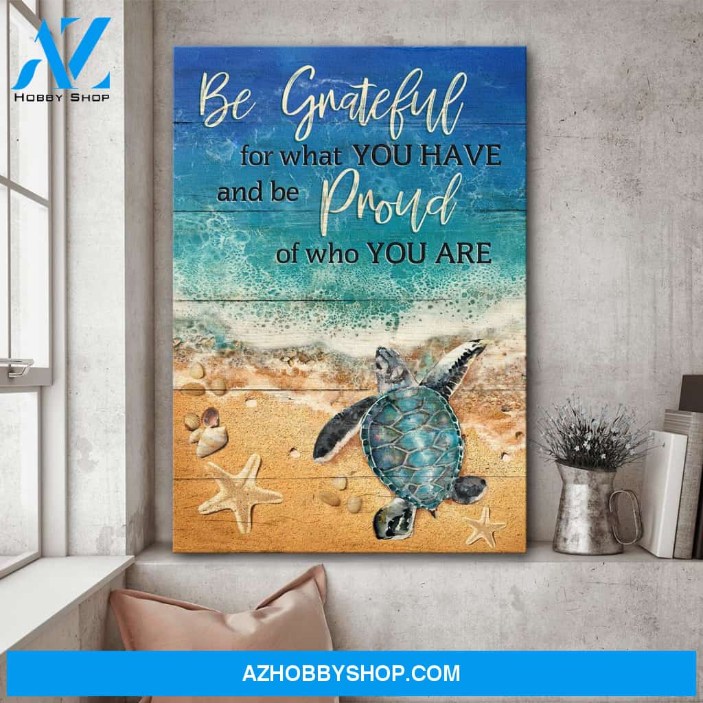 Jesus - Turtle - Be grateful for what you have and be proud of who you are - Portrait Canvas Prints, Wall Art