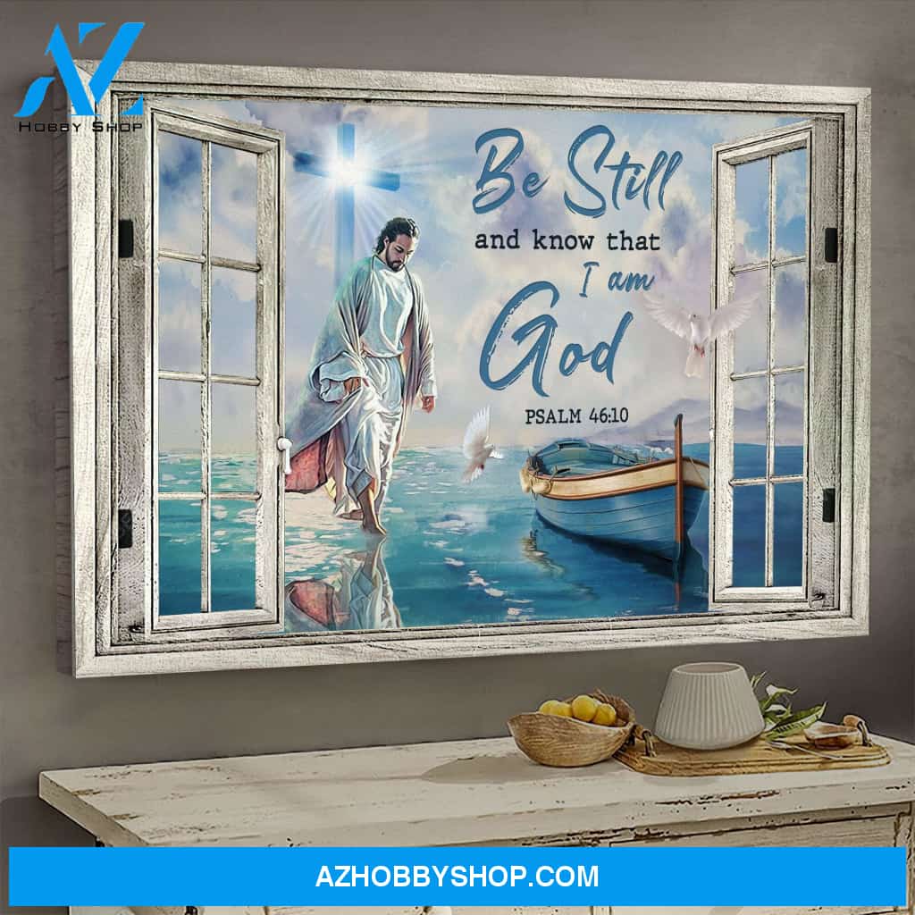 Jesus - Jesus walking on the water - Be still and know that I am God - Landscape Canvas Prints, Wall Art