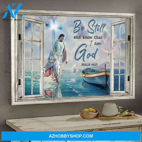 Jesus - Jesus walking on the water - Be still and know that I am God - Landscape Canvas Prints, Wall Art