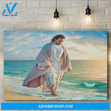 Jesus Walks On The Beach Be Still My Soul Custom Canvas. communion Gift, Jesus Canvas - New Year Gift, Christmas Gift - Matte Canvas