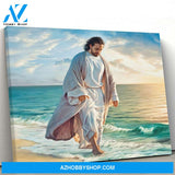 Jesus Walks On The Beach Be Still My Soul Custom Canvas. communion Gift, Jesus Canvas - New Year Gift, Christmas Gift - Matte Canvas
