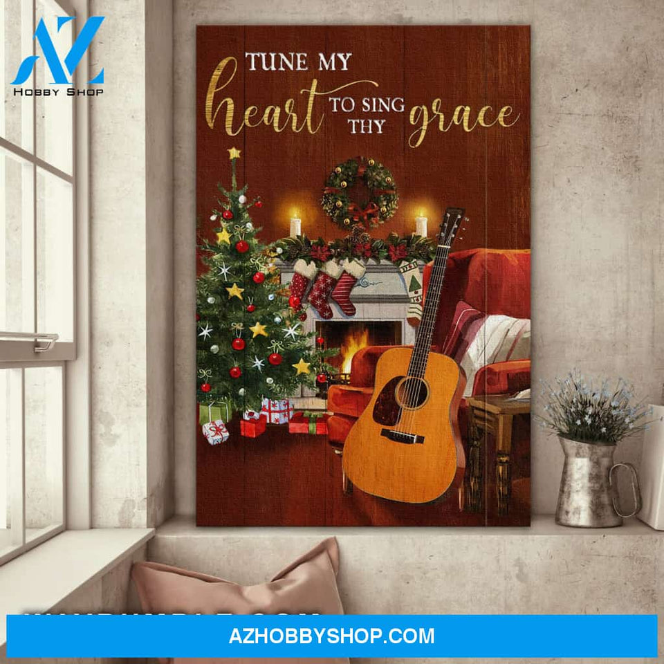 Jesus - Warming Christmas - Tune my heart to sing thy grace - Portrait Canvas Prints, Wall Art