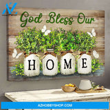 Jesus - White Butterfly - God bless our home - Landscape Canvas Prints, Wall Art
